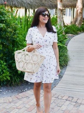 Madewell White Floral Mini Dress